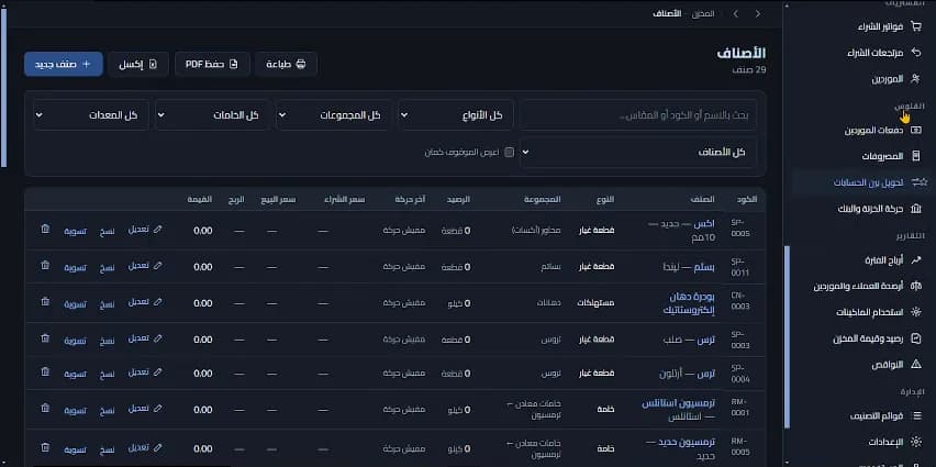 EMA Engineering Industries — items list